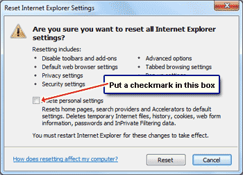 Как сбросить internet explorer?