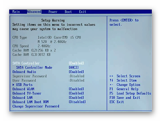 Прописать wifi в bios