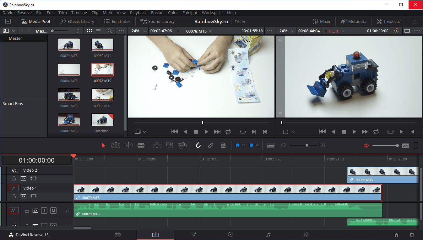 Как в davinci resolve вставить картинку в видео